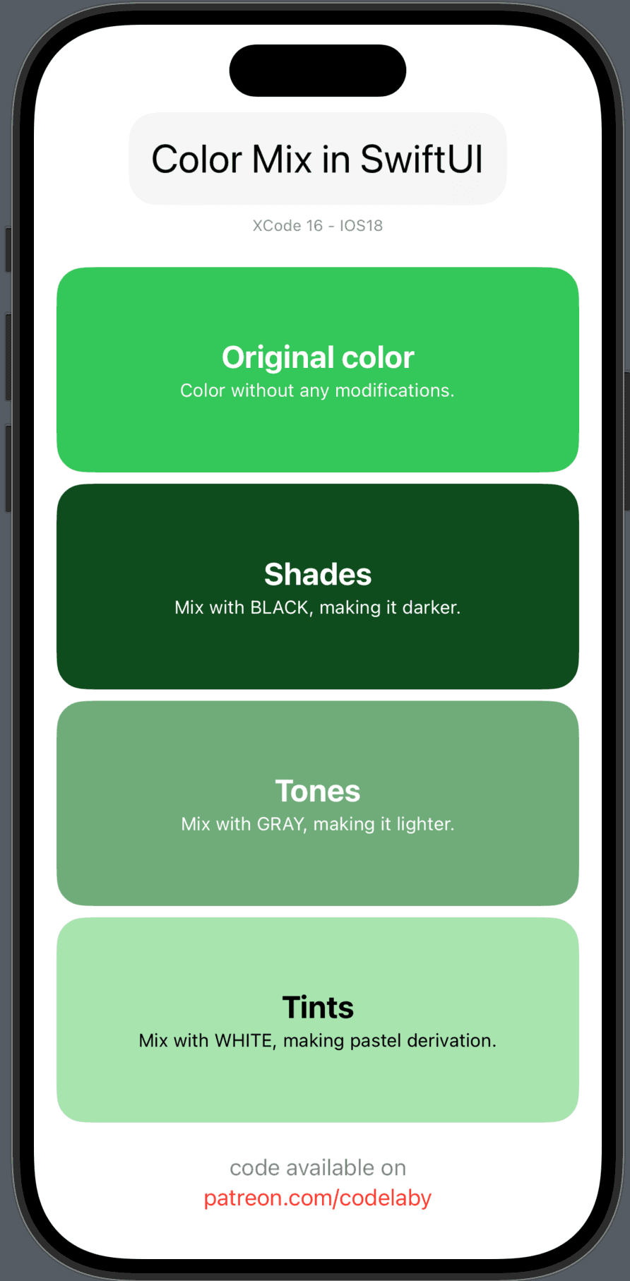 Generate color shade in SwiftUI